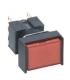 A165L-JR, Przycisk wyłącznika, prostokątny, kolor czerwony, możliwość podświetlenia (LED lub żarówka), IP65, odporny na olej, OMRON
